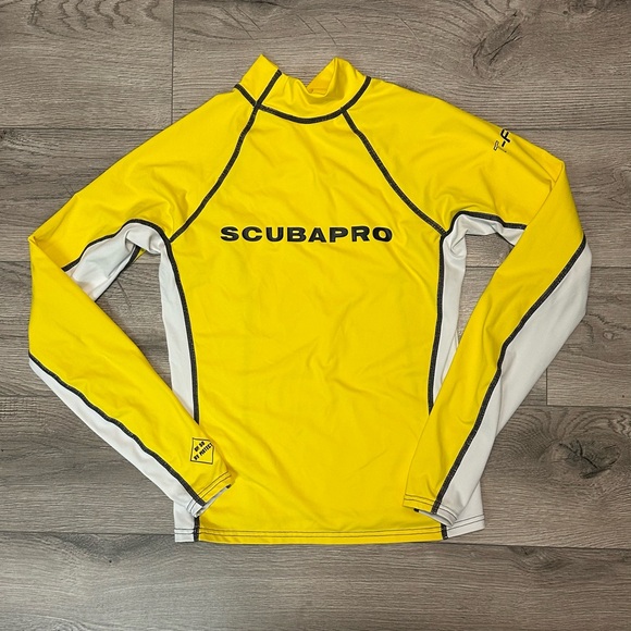 ScubaPro Yellow Long Sleeve Rash Guard XS/S Long‎ Sleeve Diving Dive See … - Picture 1 of 6